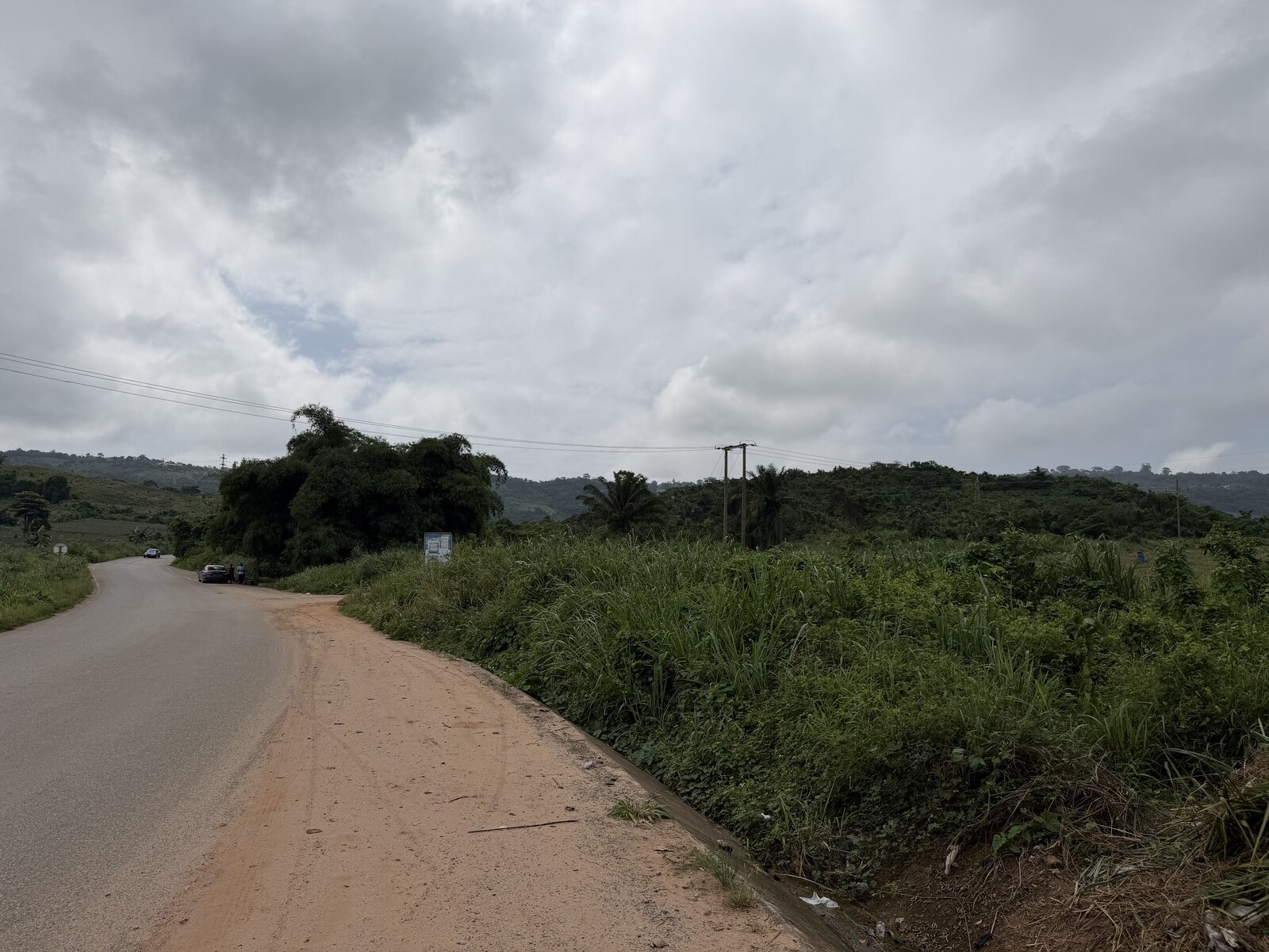 Roadside frontage at the Pokrom land